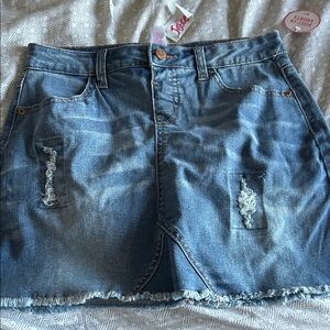 Justice Denim Blue Skirt with Shorts - 16 NWT